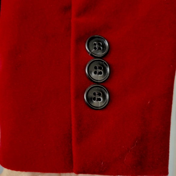 Options burgundy velvet jacket blazer fitted single-breasted 2-button closure 12 - Picture 6 of 14